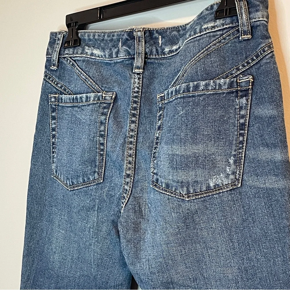 Free People Blue Cropped Distressed Jeans - Picture 6 of 7